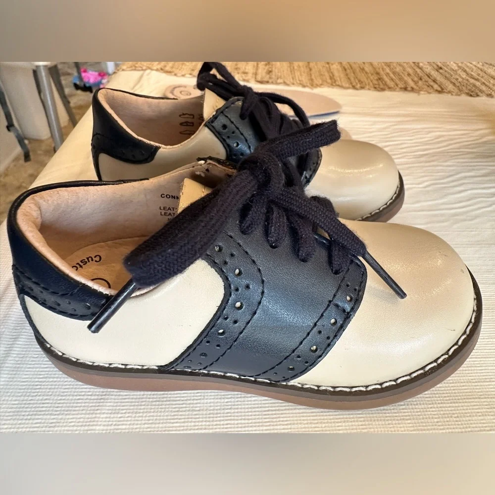 FootMates Size 7 Connor Ecru Royal Oxford Saddle Leather Dress Shoes - Picture 8 of 10